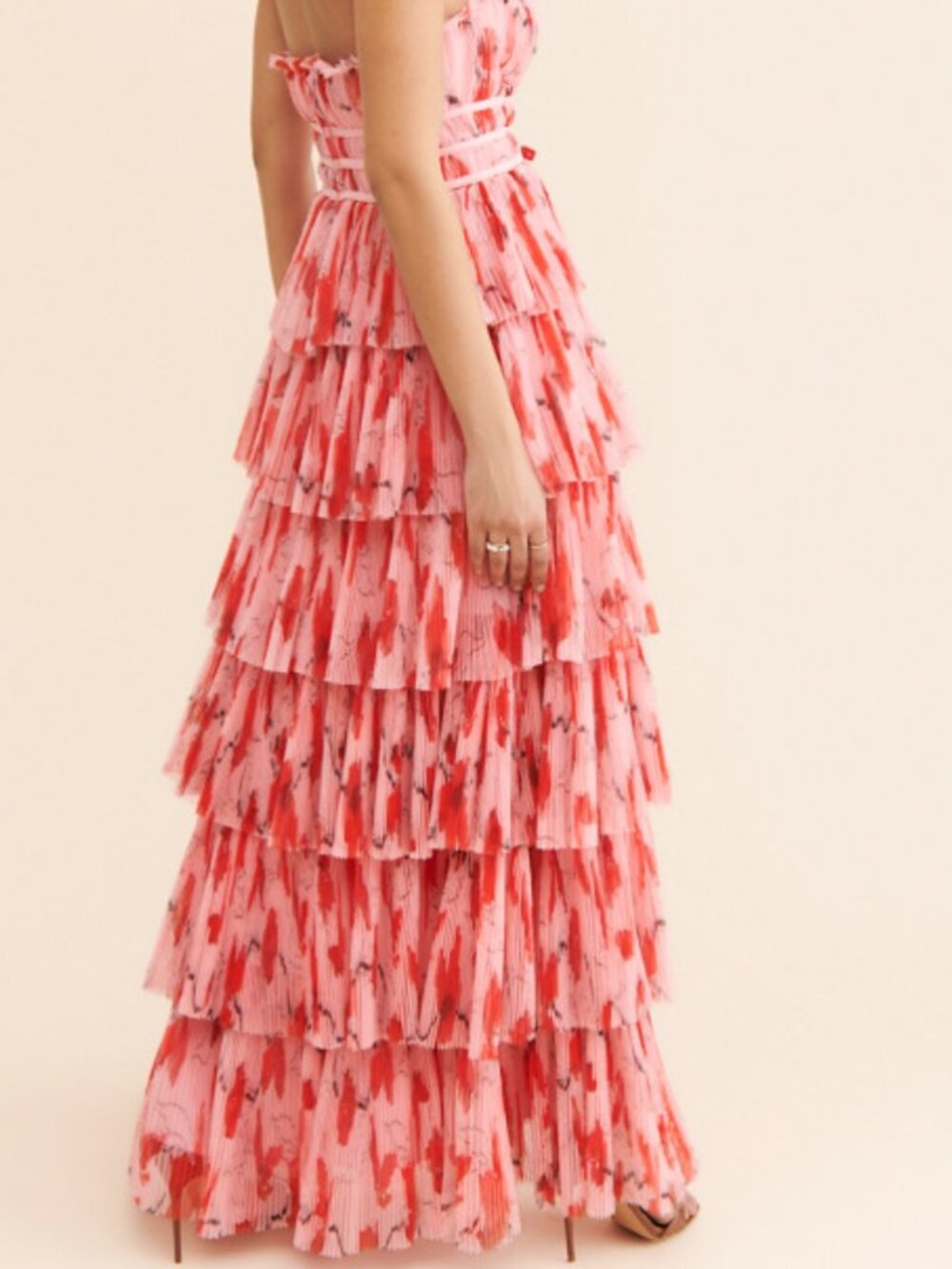 new ANTHROPOLOGIE HUTCH MONACO tiered chiffon maxi dress 6 - Picture 5 of 5
